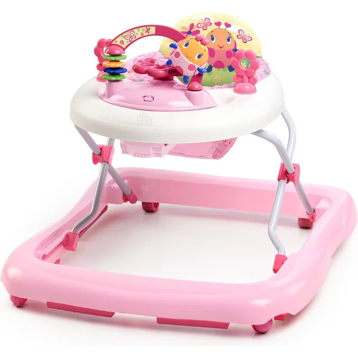 Bright Starts, June Berry Lauflernhilfe mit Spielstation & Spielzeug, Lauflernwagen mit Lichtern und Melodien, höhenverstellbare, hoher Rückenlehne, Sicherheitsstopper, Mädchen, rosa, ab 6 Monaten - Preisvergleich