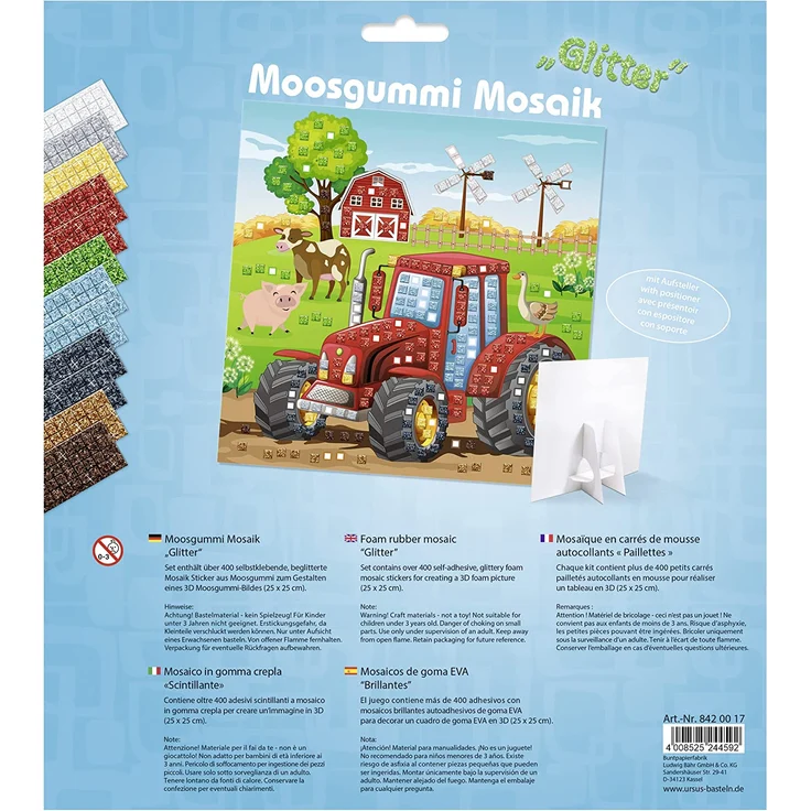 Moosgummi-Mosaik-Glitter ”Traktor” – Bild 2