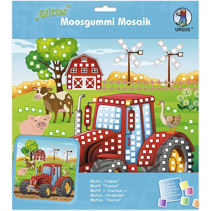 Moosgummi-Mosaik-Glitter ”Traktor” – Bild 1
