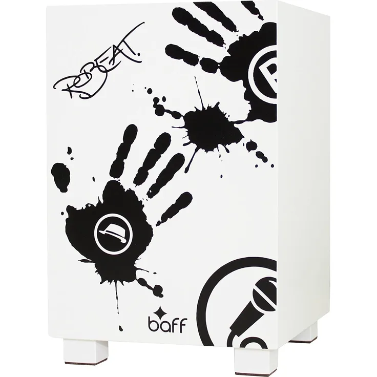 small foot 4352 Beatbox Robeat Cajon-Trommelhocker, weiß