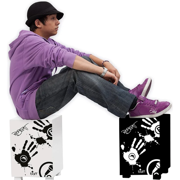 small foot 4352 Beatbox Robeat Cajon-Trommelhocker, weiß – Bild 7