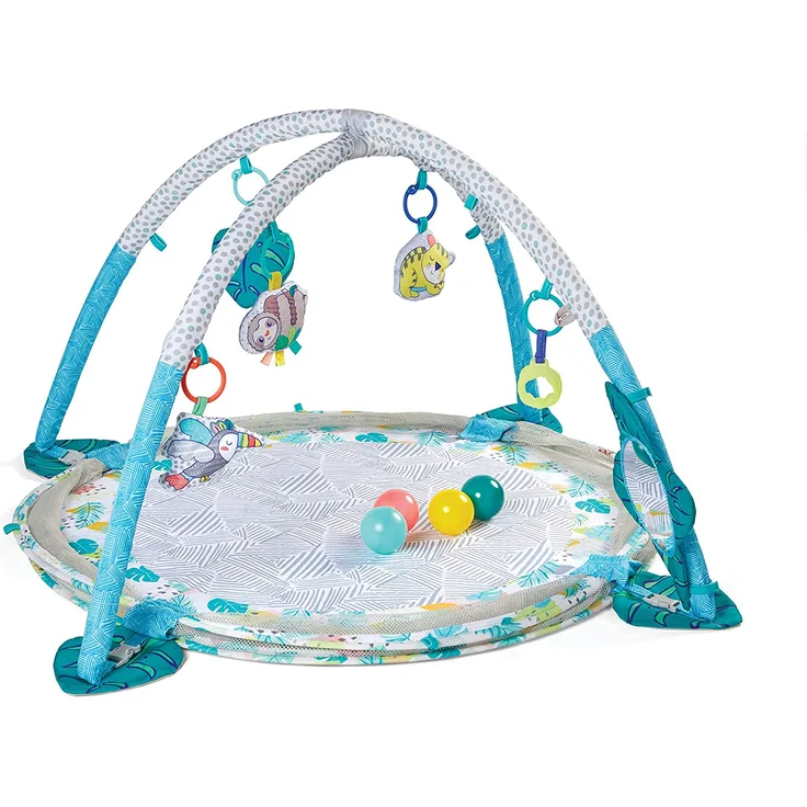 Infantino 3-in-1 Jumbo Spielmatte mit Bällebad – Sensorisch-stimulierende Spieldecke für Babys und Kleinkinder – Activity Gym mit 20 Bällen für ultimativen Spielspaß – Mehrfarbig