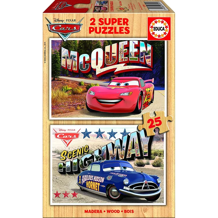 Educa 16799.0 - Cars, Spiele und Puzzles, 2x25 teile