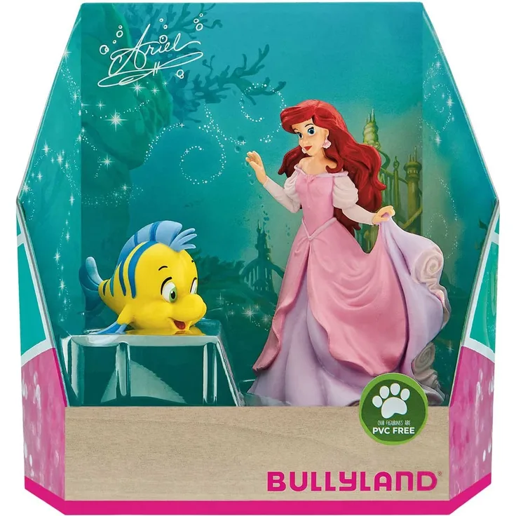 Bullyland 13437 - Spielfigurenset, Walt Disney Arielle - Arielle und Fabius, liebevoll handbemalte Figuren, PVC-frei, tolles Geschenk für Jungen und Mädchen zum fantasievollen Spielen