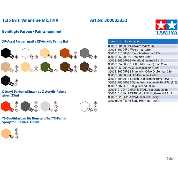 Tamiya 1:35 Britischer Valentine Mk. II/IV 300035352 Panzer – Bild 3