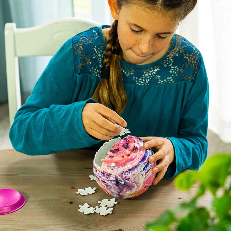 Ravensburger 3D Puzzle Nachtlicht Pferde am Strand - Puzzleball für Kinder ab 6 Jahren, LED Nachttischlampe mit Klatsch-Mechanismus, Schlummerlicht – Bild 4