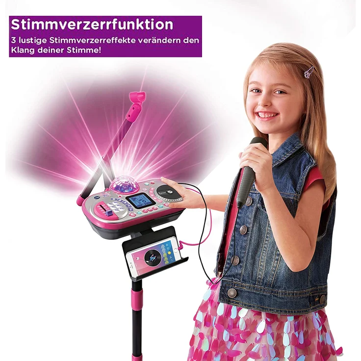VTech 'Kidi Super Star DJ Studio' Mikrofon, ab 6 Jahren, singen, tanzen und eigene Sounds mischen, lila/pink – Bild 8