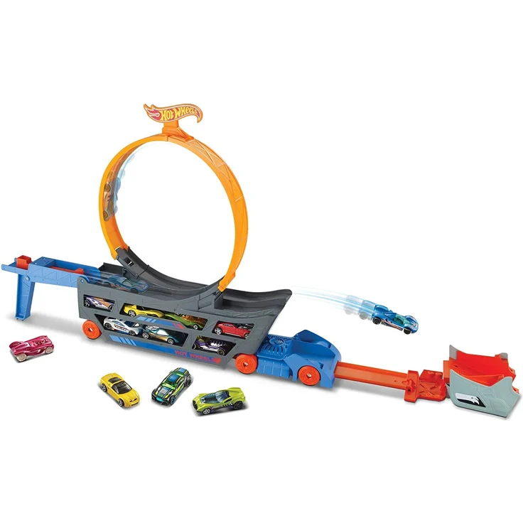 Hot Wheels GCK38 - Stunt N Go Transporter und Trackset, Spielzeug ab 4 Jahren – Bild 2