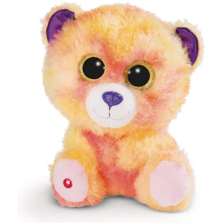 NICI Glubschis Kuscheltier Bär Sugardoo 25cm, Plüschtier mit großen Glitzeraugen 45564, Bunt/Lila
