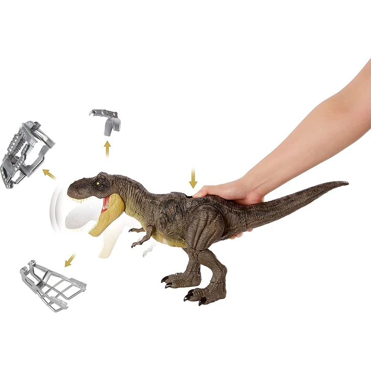 Mattel GWD67 'Jurassic World Stomp 'N Attack T-Rex', ab 4 Jahren, macht Dino-Laute, kann aufstampfen – Bild 5