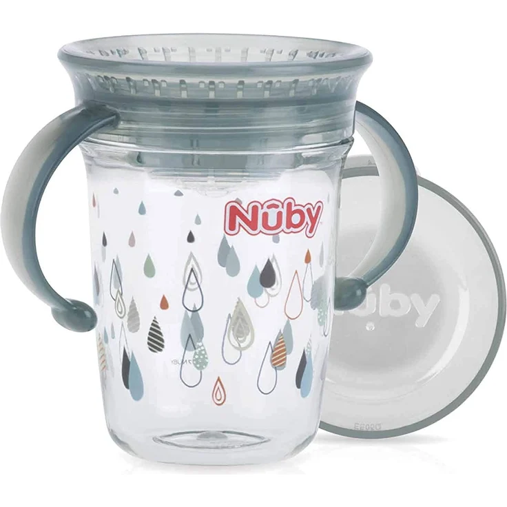 Nuby 360° Wonder Becher mit Griff 240 ml Grau Grau – Bild 1