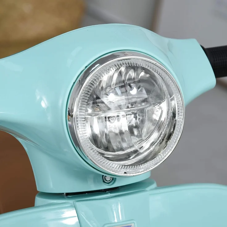 Elektrischer Kindermofa im Vespa Stil (Farbe: grün) – Bild 9