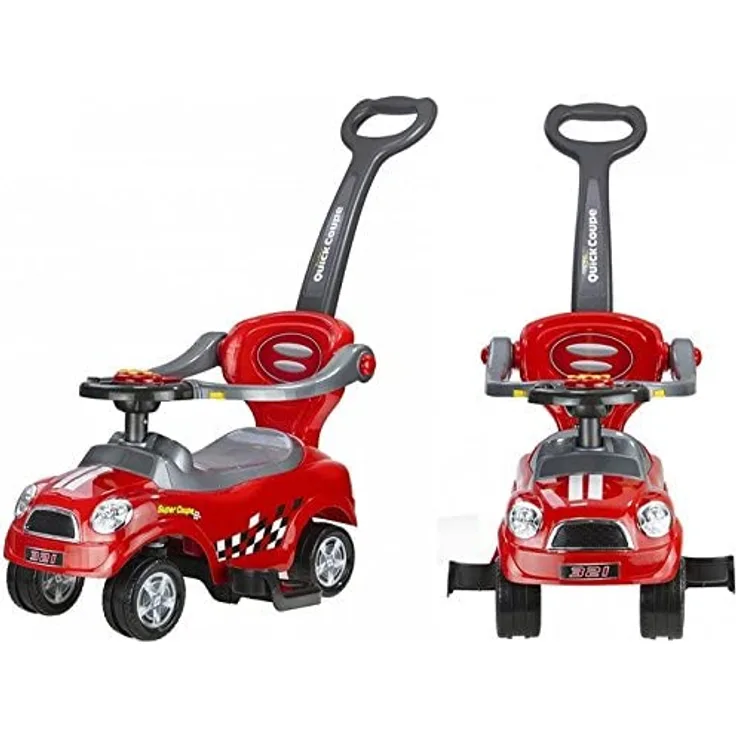 Lean Cars Toy car coupe with musical steering wheel red