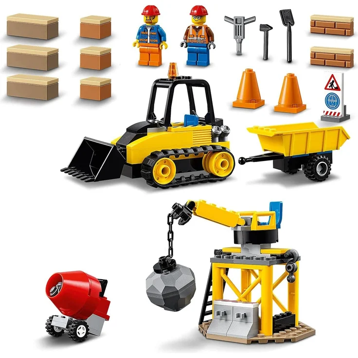 LEGO 60252 Bagger auf der Baustelle City Spielzeug mit Starter-Steinen und Kran, für Kinder ab 4 Jahren – Bild 5