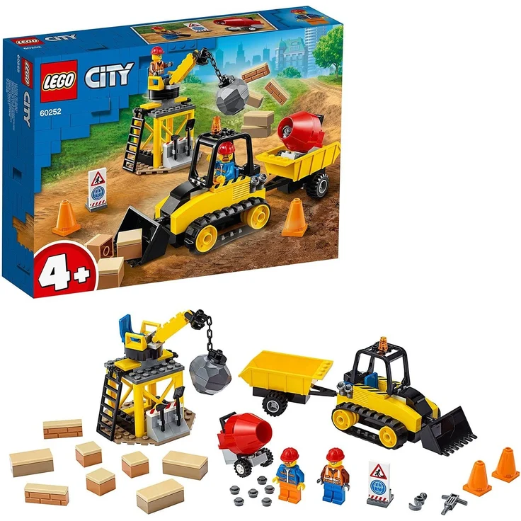 LEGO 60252 Bagger auf der Baustelle City Spielzeug mit Starter-Steinen und Kran, für Kinder ab 4 Jahren – Bild 1