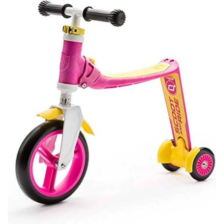 Scoot & Ride Highwaybaby+ 2in1 Laufrad & Kinderroller pink/yellow