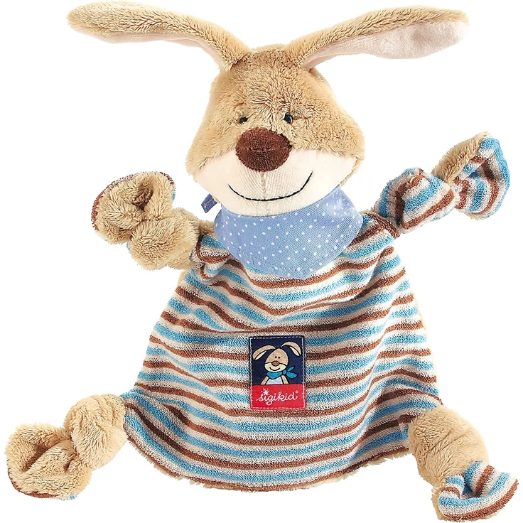 sigikid, Mädchen und Jungen, Schnuffeltuch Hase, Semmel Bunny, Beige/Blau, 47893 – Bild 1