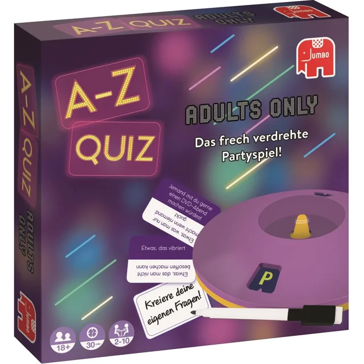 Jumbo Spiele 19596 A-Z Quiz Adults only, bunt