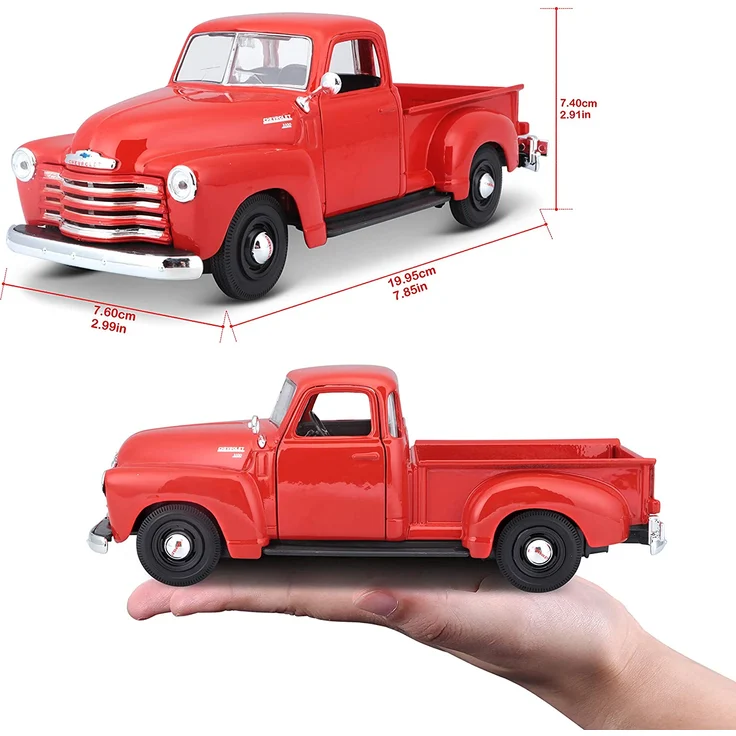 Maisto 531952 Chevrolet 3100 Pickup ´50 Modellauto, Rot/Orange – Bild 6