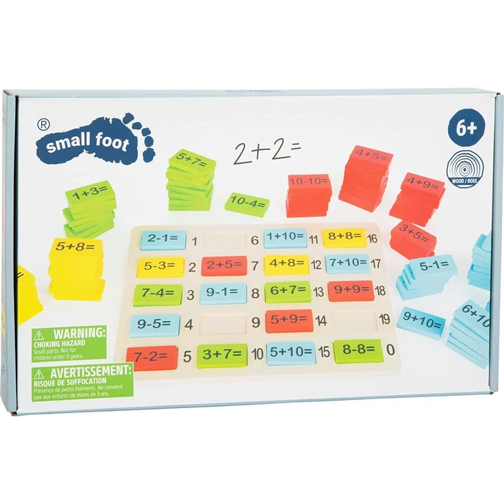 Small Foot 10716 Rechenplättchen aus Buntem Holz zum spielerischen Erlernen von Addition und Subtraktion, inkl. Legebrett mit gedruckten Lösungen – Bild 2