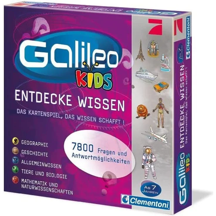 Clementoni 69159 Galileo Kids – Das große Wissens-Quiz, Frage-Antwort-Spiel ab 7 Jahren, lehrreiches Kartenspiel, Allgemeinwissen & Spaß für die ganze Familie – Bild 4