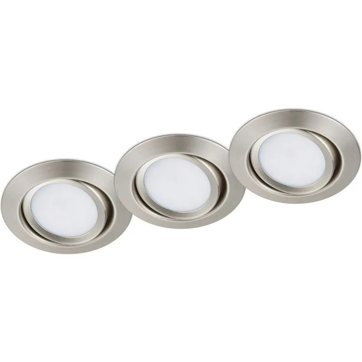 Trio downlights Rilaincl 8 cm 3 x led 5 watt matt silber 3-teilig