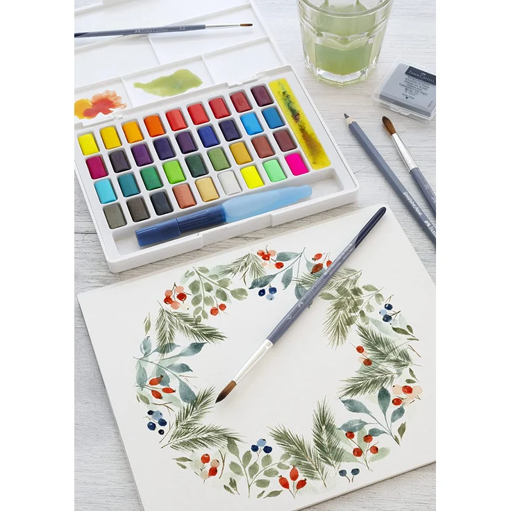 Faber-Castell Aquarellfarben in Näpfchen, 36er Etui - Preisvergleich – Bild 4