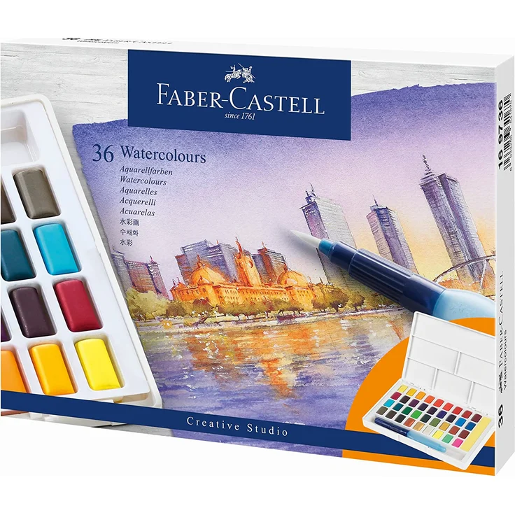 Faber-Castell Aquarellfarben in Näpfchen, 36er Etui - Preisvergleich – Bild 1