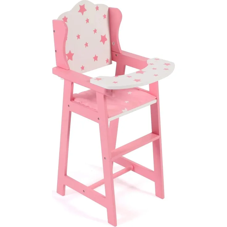 Bayer Chic 2000 - 501 88 - Puppen-Hochstuhl für Puppen bis ca. 46 cm, Puppenmöbel, Stars pink