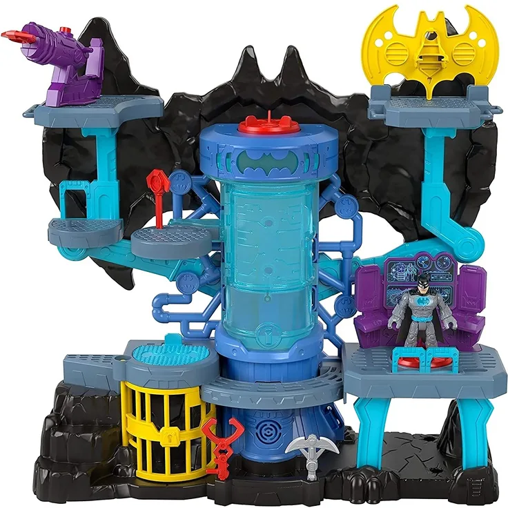 Mattel GYV24 - Imaginext DC Super Friends Bat-Tech Batcave, Batman-Spielset, ab 3 bis 8 Jahren