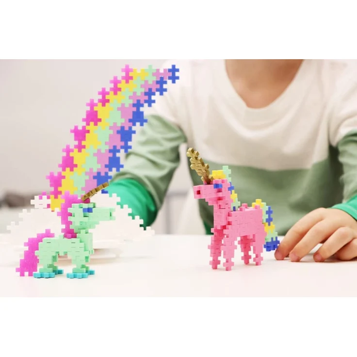 Plus-Plus 9603908 - Learn to Build, Unicorns, Einhörner, 275 Bausteine, Konstruktionsspielzeug, Pastellfarben – Bild 5