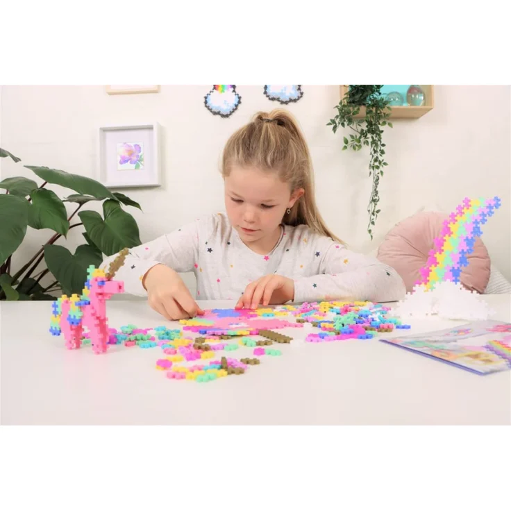 Plus-Plus 9603908 - Learn to Build, Unicorns, Einhörner, 275 Bausteine, Konstruktionsspielzeug, Pastellfarben – Bild 7
