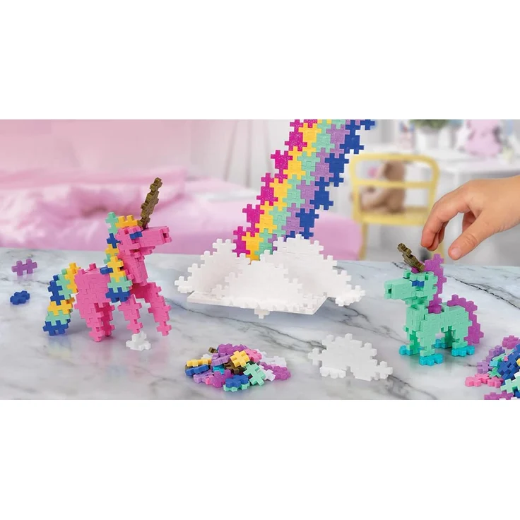 Plus-Plus 9603908 - Learn to Build, Unicorns, Einhörner, 275 Bausteine, Konstruktionsspielzeug, Pastellfarben – Bild 4