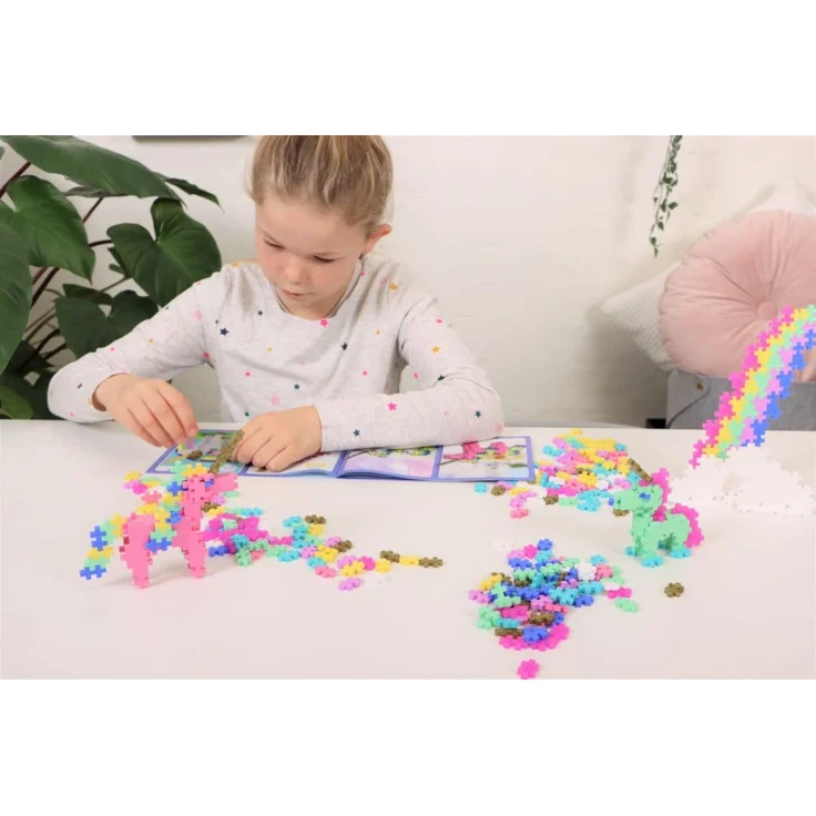 Plus-Plus 9603908 - Learn to Build, Unicorns, Einhörner, 275 Bausteine, Konstruktionsspielzeug, Pastellfarben – Bild 8