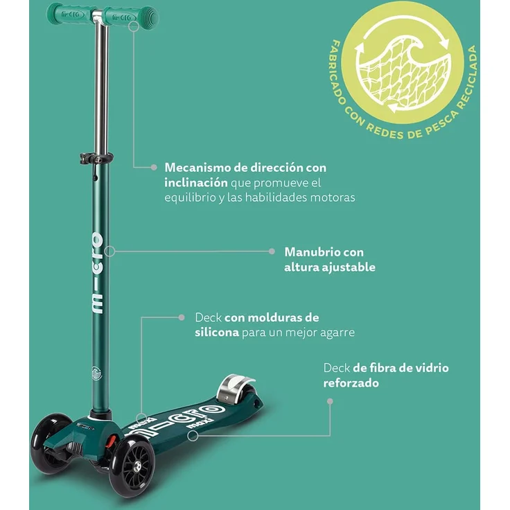 Micro MMD122 maxi Kickboard deluxe ECO sea green (Micro Mobility) – Bild 7