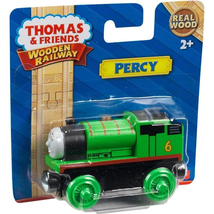 Mattel Fisher-Price Y4082 - Thomas und seine Freunde Holzlokomotive Percy, klein – Bild 2