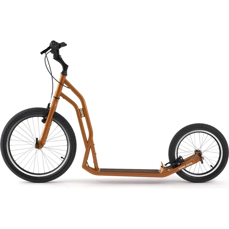 Yedoo S2016 Tretroller - bis 150 kg, Kickscooter mit Luftreifen 20/16 - für Erwachsene, Scooter Roller mit verstellbare Lenker, Dogscooter (orange)