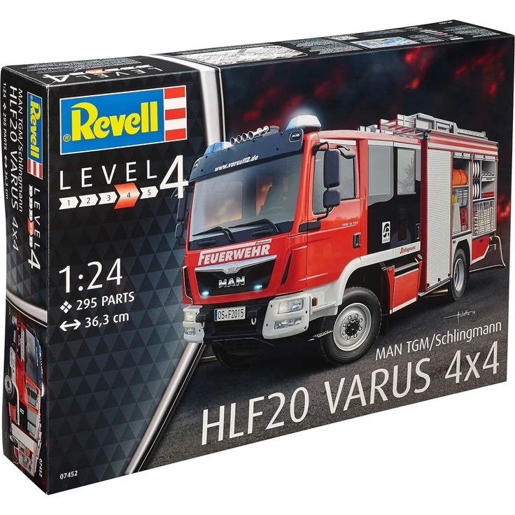 Revell Modellbausatz LKW 1:24 - Feuerwehr MAN TGM / Schlingmann HLF 20 VARUS 4x4 im Maßstab 1:24, Level 4, originalgetreue Nachbildung mit vielen Details, Truck, 07452 – Bild 13