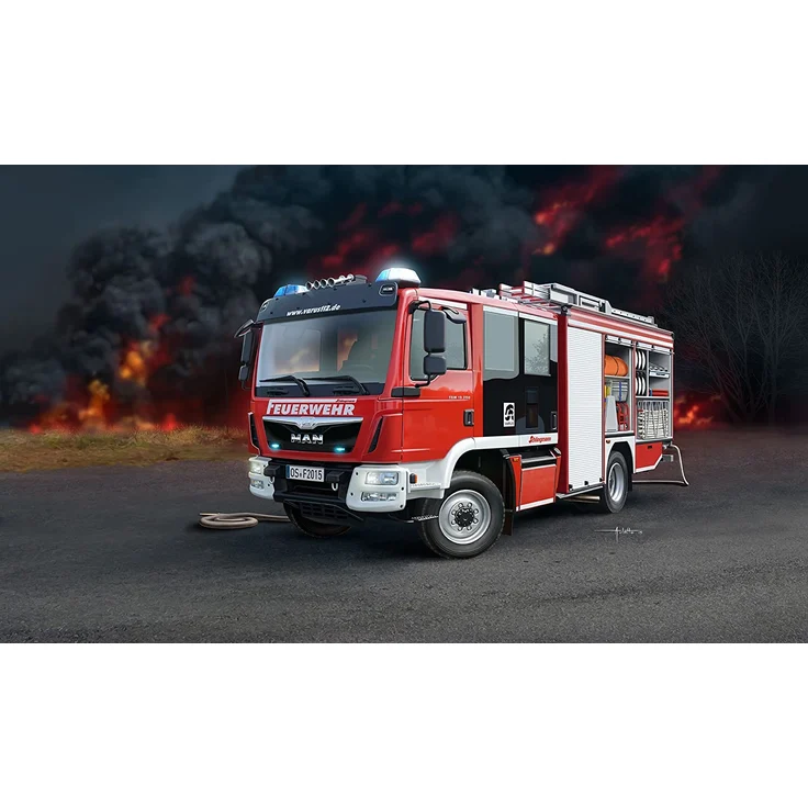 Revell Modellbausatz LKW 1:24 - Feuerwehr MAN TGM / Schlingmann HLF 20 VARUS 4x4 im Maßstab 1:24, Level 4, originalgetreue Nachbildung mit vielen Details, Truck, 07452 – Bild 12