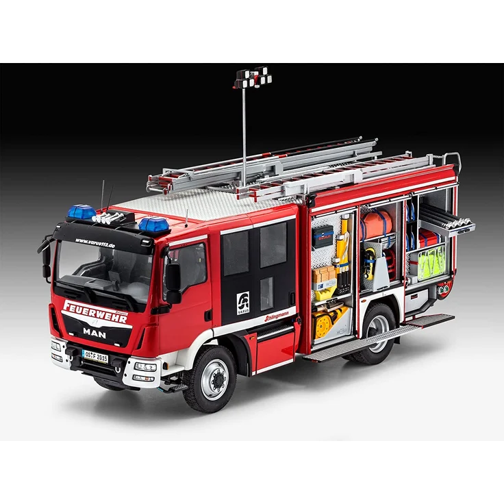 Revell Modellbausatz LKW 1:24 - Feuerwehr MAN TGM / Schlingmann HLF 20 VARUS 4x4 im Maßstab 1:24, Level 4, originalgetreue Nachbildung mit vielen Details, Truck, 07452 – Bild 11