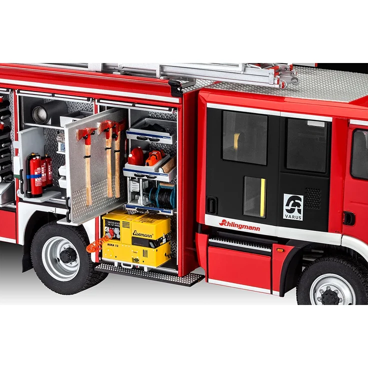 Revell Modellbausatz LKW 1:24 - Feuerwehr MAN TGM / Schlingmann HLF 20 VARUS 4x4 im Maßstab 1:24, Level 4, originalgetreue Nachbildung mit vielen Details, Truck, 07452 – Bild 8