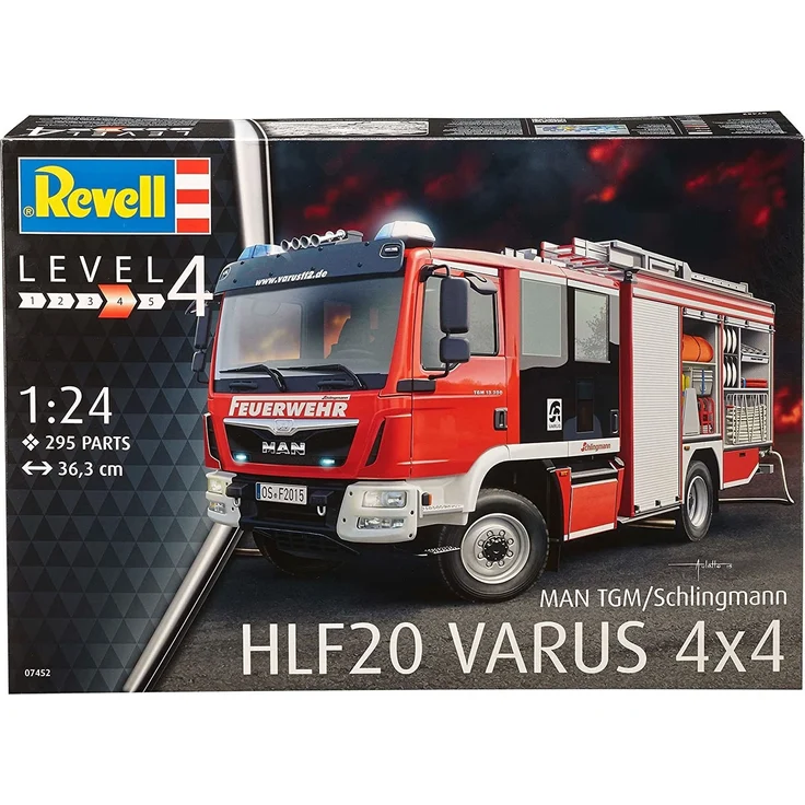 Revell Modellbausatz LKW 1:24 - Feuerwehr MAN TGM / Schlingmann HLF 20 VARUS 4x4 im Maßstab 1:24, Level 4, originalgetreue Nachbildung mit vielen Details, Truck, 07452 – Bild 2