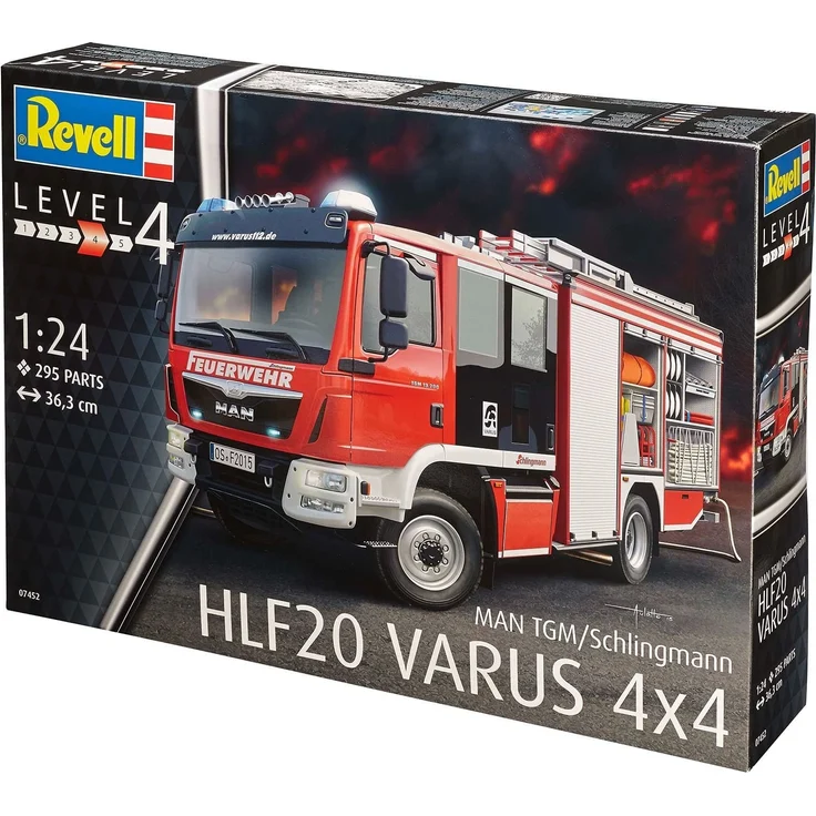 Revell Modellbausatz LKW 1:24 - Feuerwehr MAN TGM / Schlingmann HLF 20 VARUS 4x4 im Maßstab 1:24, Level 4, originalgetreue Nachbildung mit vielen Details, Truck, 07452 – Bild 14