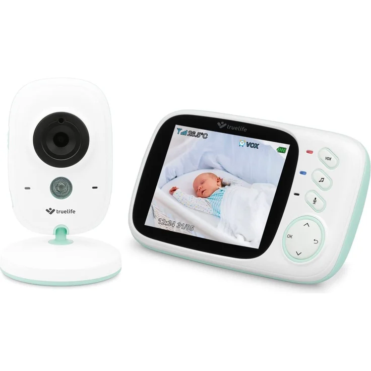 Video Babyphone TrueLife NannyCam H32,Überwachung Digital Video-Kamera für Ihr Baby,farbiges 3,2“ LCD-Display,Zimmerthermometer, Nacht-Modus,8 Melodien,VOX-Regime,Akkus 24Stunden, drathlos Kamera – Bild 1