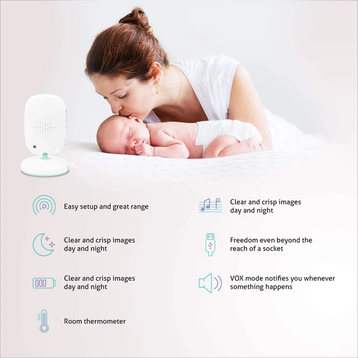 Video Babyphone TrueLife NannyCam H32,Überwachung Digital Video-Kamera für Ihr Baby,farbiges 3,2“ LCD-Display,Zimmerthermometer, Nacht-Modus,8 Melodien,VOX-Regime,Akkus 24Stunden, drathlos Kamera – Bild 8