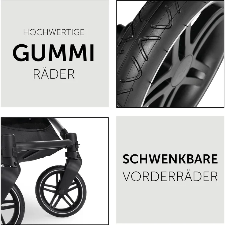 Hauck Vision X Set Betthimmel Reisesystem-Babywagen Beide Geschlechter Faltbar Grau – Bild 5