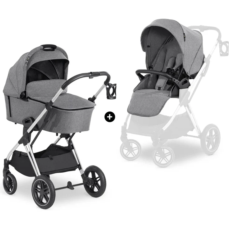 Hauck Vision X Set Betthimmel Reisesystem-Babywagen Beide Geschlechter Faltbar Grau – Bild 1