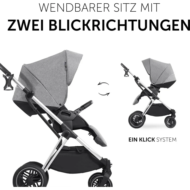 Hauck Vision X Set Betthimmel Reisesystem-Babywagen Beide Geschlechter Faltbar Grau – Bild 6