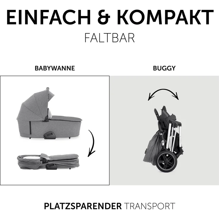 Hauck Vision X Set Betthimmel Reisesystem-Babywagen Beide Geschlechter Faltbar Grau – Bild 7