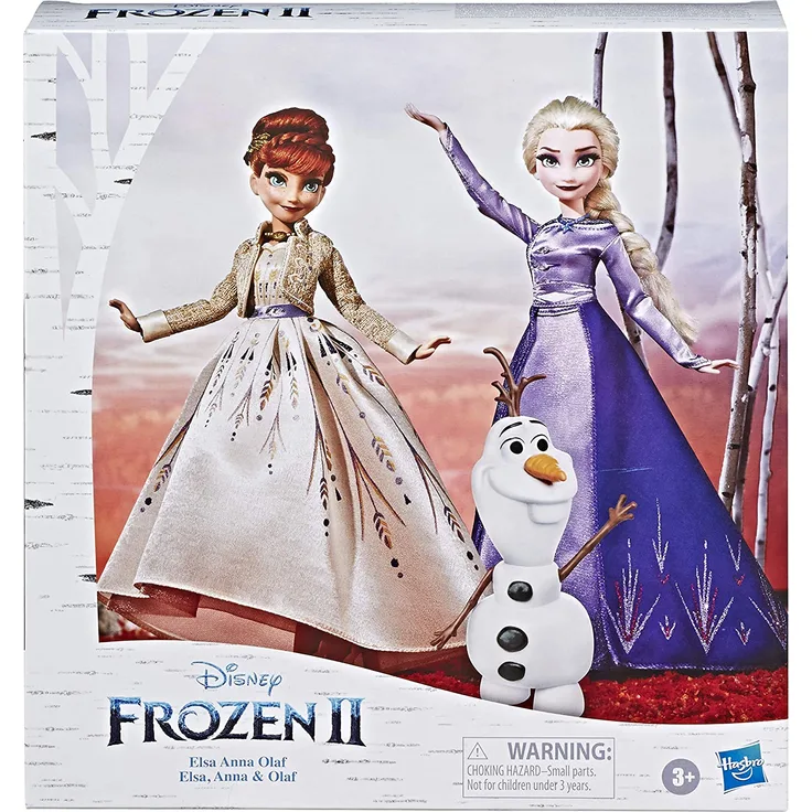 Disney 'Frozen II Elsa, Anna und Olaf' Anziehpuppen-Set mit Kleidern und Schuhen, ab 3 Jahren